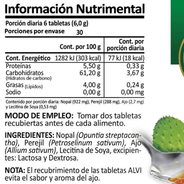 Venta de ajo con nopal y perejil tabletas Nutrichen Puebla